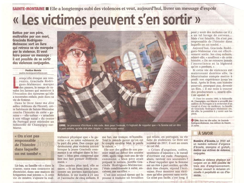 Article le berry républicain GRACINDA RODRIGUES MALMEZAC